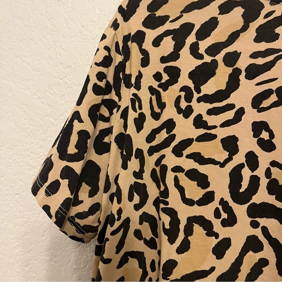 Zara Leopard Print Brown and Black Short Sleeve Top Size Medium - Picture 11 of 11